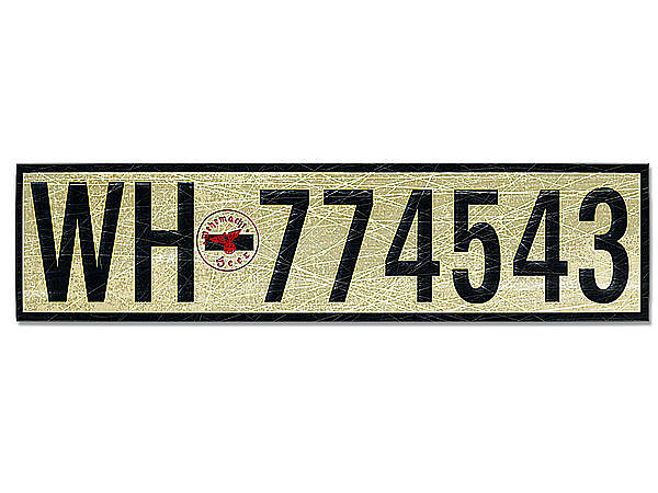 Nummernschild Wehrmacht Heer Deutsches Reich