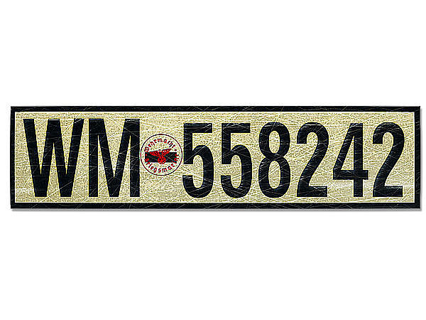 Nummernschild Wehrmacht Marine Deutsches Reich