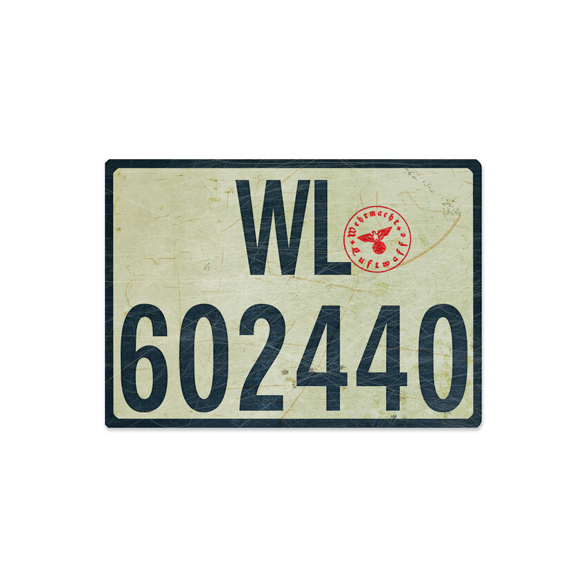 Nummernschild Wehrmacht Luftwaffe Deutsches Reich