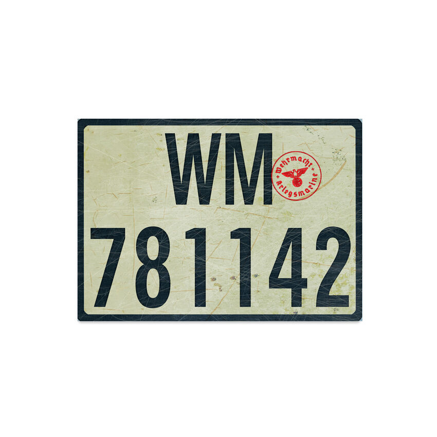 Nummernschild Wehrmacht Marine Deutsches Reich