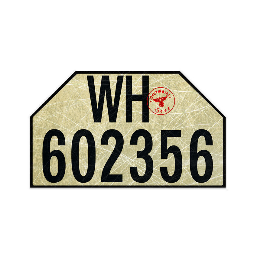 Nummernschild Wehrmacht Heer Deutsches Reich