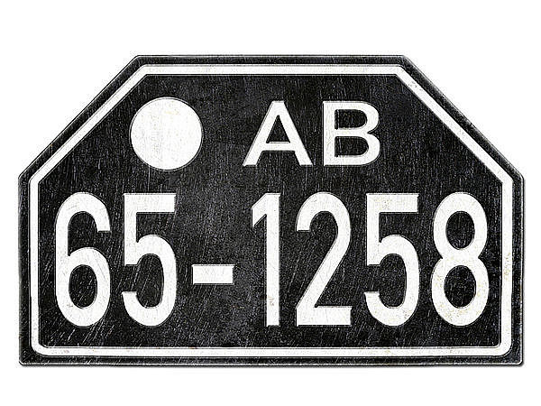 PKW Nummernschild Besatzungszeit AB 1948 - 56 Replika - Amerikanische Zone Bayern