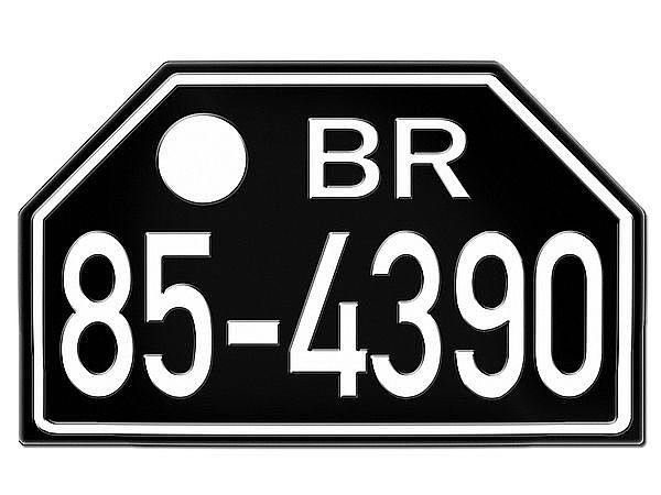 PKW Nummernschild Besatzungszeit Rheinland 1948 - 56 Replika