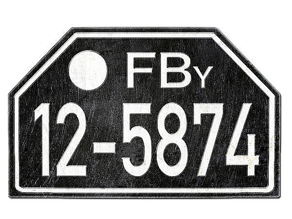 PKW Nummernschild Besatzungszeit BY 1948 - 56 Replika - Französische Besatzungszone Lindau
