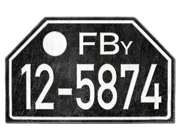 PKW Nummernschild Besatzungszeit BY 1948 - 56 Replika - Franzsische Besatzungszone Lindau