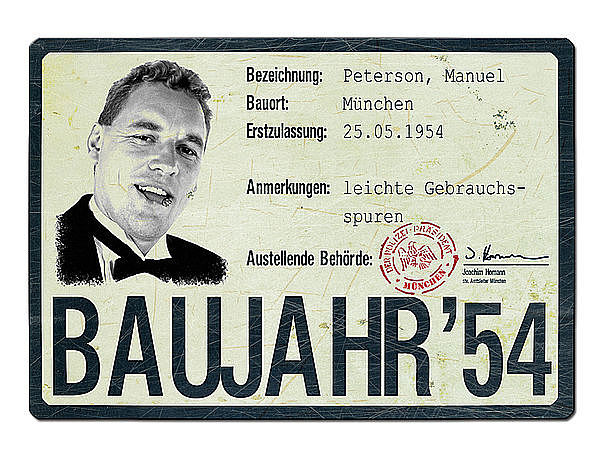 Historisches Nummernschild zum Geburtstag - A4