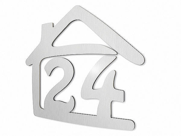 Hausnummer aus Edelstahl 300 mm x 260 mm Typ 39