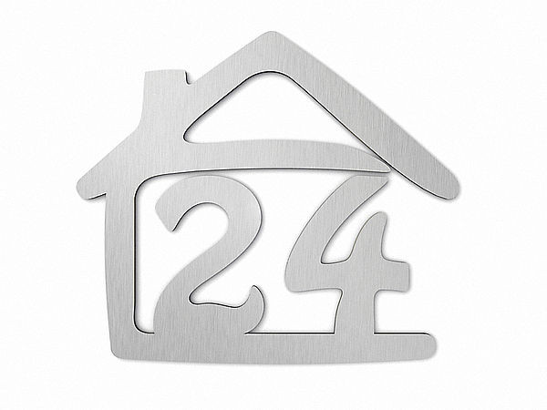 Hausnummer aus Edelstahl - 450 x 390 mm Typ 40