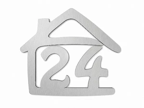 Hausnummer aus Edelstahl - 450 x 390 mm Typ 40