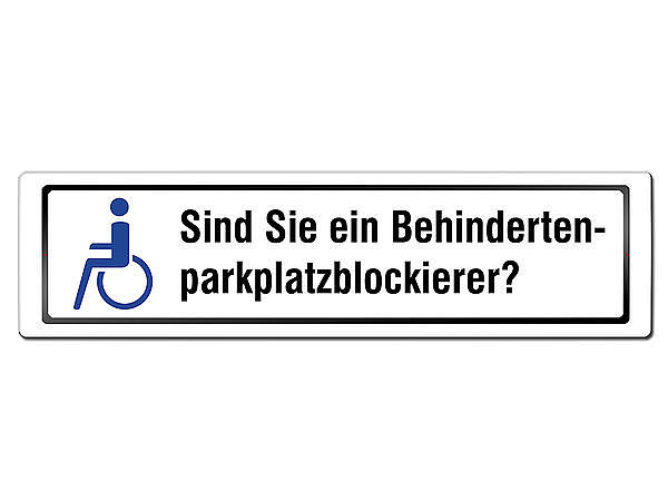 Parkplatz für Behinderte - Schild aus Aluminium 300 x 75