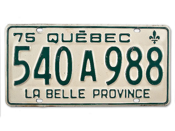Kanadisches Nummernschild Quebec