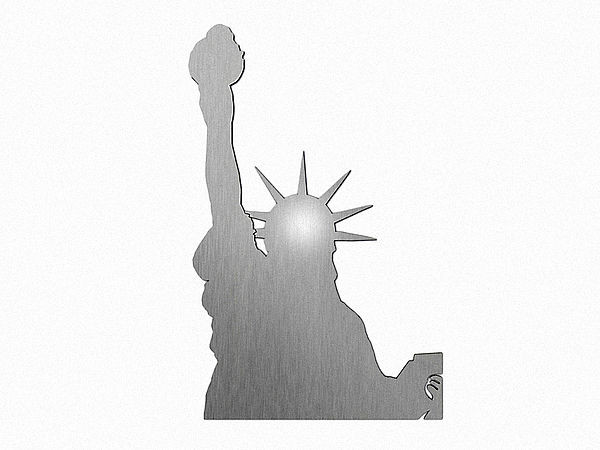 Edelstahlschild New York Freiheitsstatue - Wanddeko - 200 mm x 310 mm Typ 54