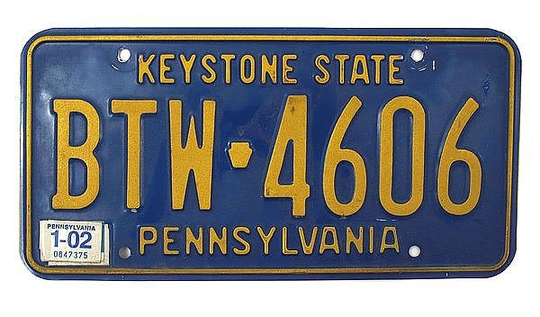 USA-Kennzeichen Pennsylvania - Keystone State - original