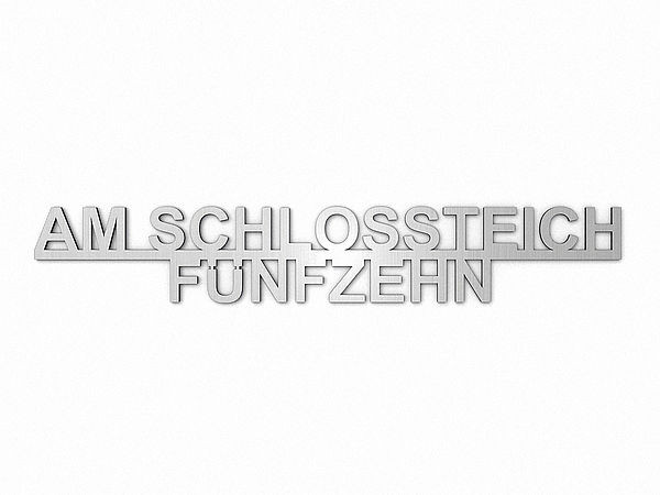 Edelstahl Hausnummer mit Straenname Typ 6 | bis 21 Buchstaben