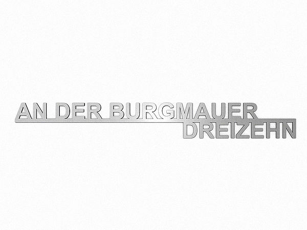 Edelstahl Hausnummer mit Straenname Typ 7 | bis 21 Buchstaben