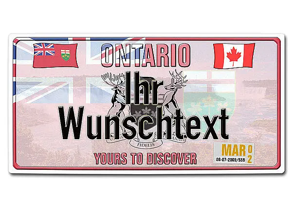 Kanada - Nummernschild Ontario mit individuellem Wunschtext 30 x 15 cm