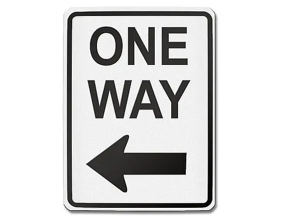 Verkehrszeichen USA - One way left - 31,5 x 42 cm