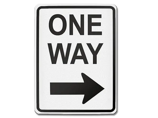 Verkehrszeichen USA - One way right -31,5 x 42 cm