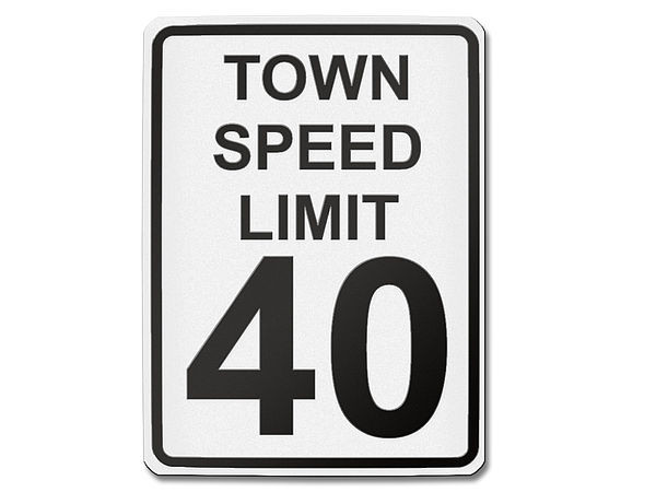 Verkehrszeichen USA - Town speed limit 40 - 315 x 420 mm