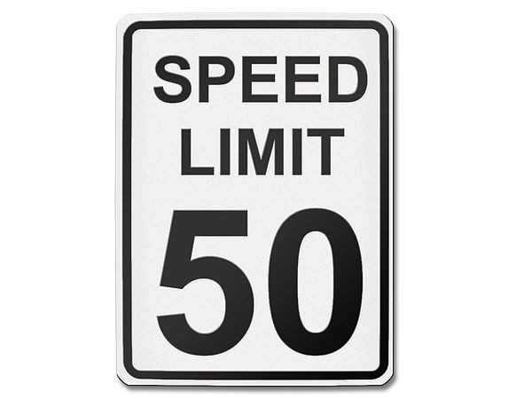 Verkehrszeichen USA - Speed limit 50 - 315 x 420 mm