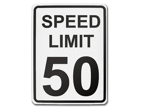 Verkehrszeichen USA - Speed limit 50 - 31,5 x 42 cm