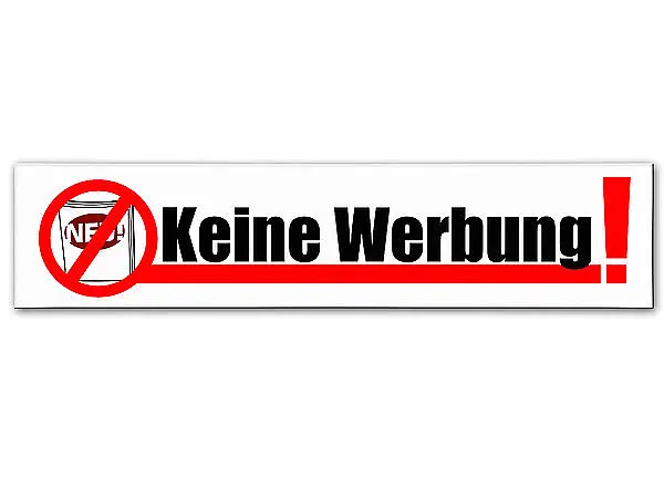 Keine Werbung - Briefkastenschild 15 x 3,5 cm 15 x 3.5 cm