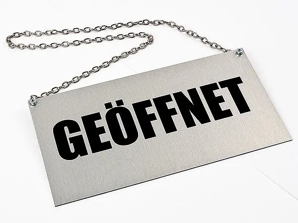 Türschild - Geöffnet - Geschlossen - Größe: 20 x 10 cm