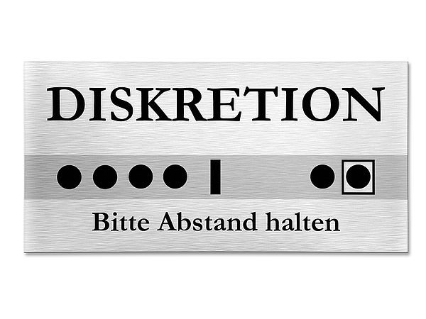 Diskretion - Aluminiumschild