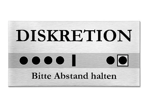 Diskretion - Aluminiumschild