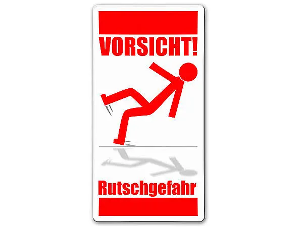 Warnschild Rutschgefahr 15 x 30 cm
