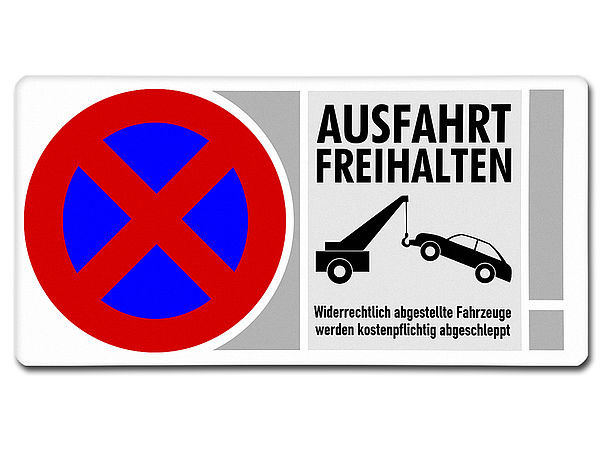 Blechschild Halteverbot - Ausfahrt freihalten