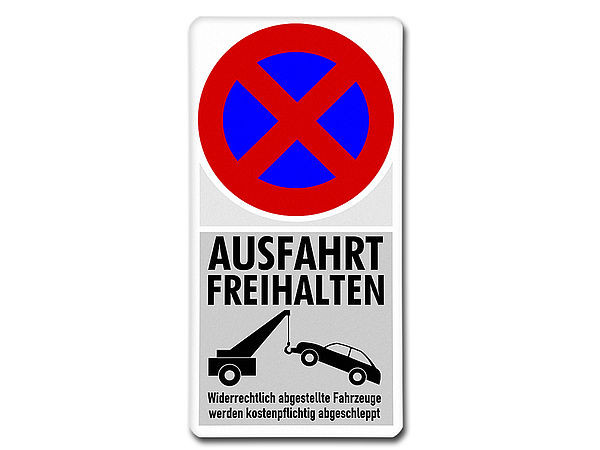 Blechschild Halteverbot - Ausfahrt freihalten