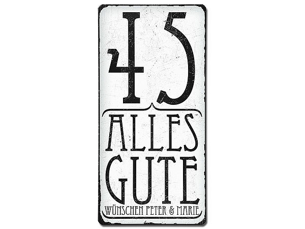 Geburtstagsschild Vintage Style mit Wunschtext