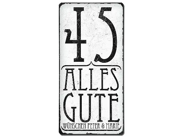 Geburtstagsschild Vintage Style mit Wunschtext 30 x 15 cm