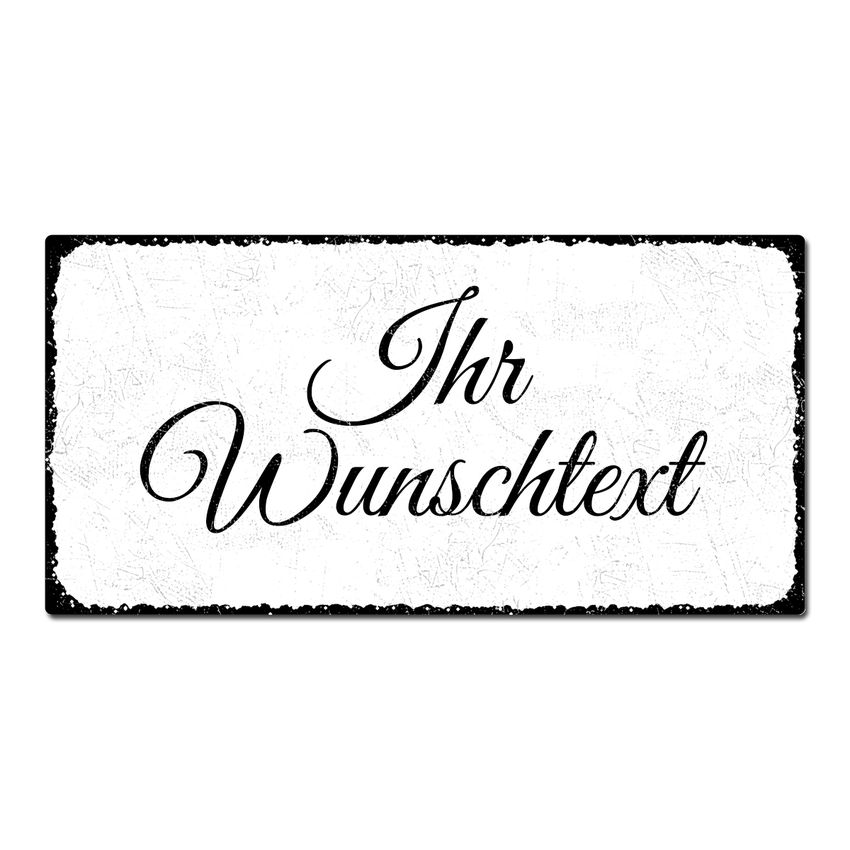 Vintage Style - Blechschild selbst gestalten 200 x 100 mm wei small