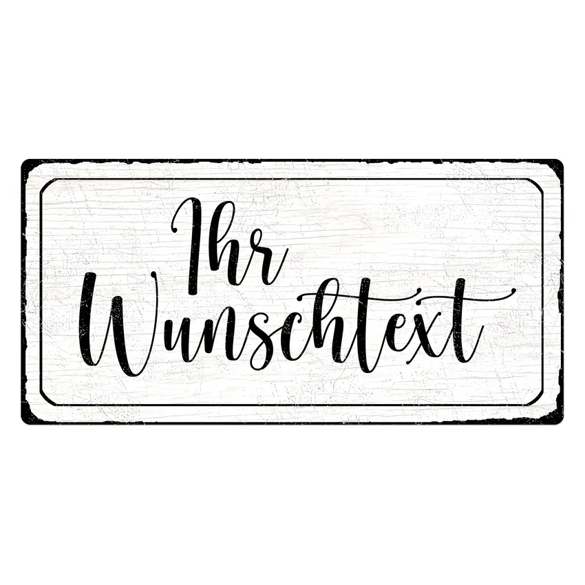 Vintage Schild aus Aluminium mit Wunschtext 30 x 15 cm