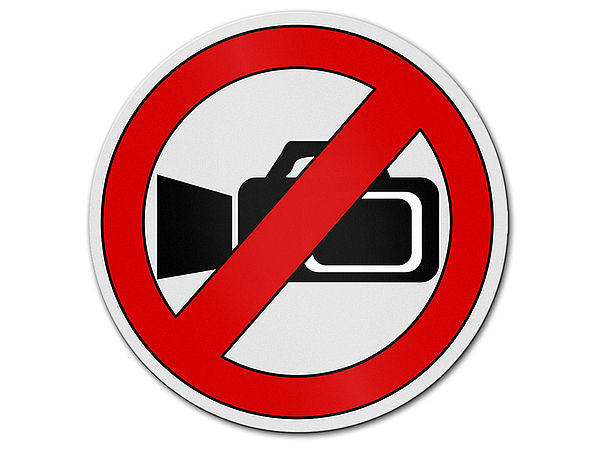 Verbotszeichen aus Aluminium - Filmen verboten