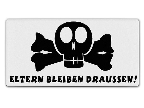 Blechschild für das Kinderzimmer - Warnschild Eltern müssen draußen bleiben