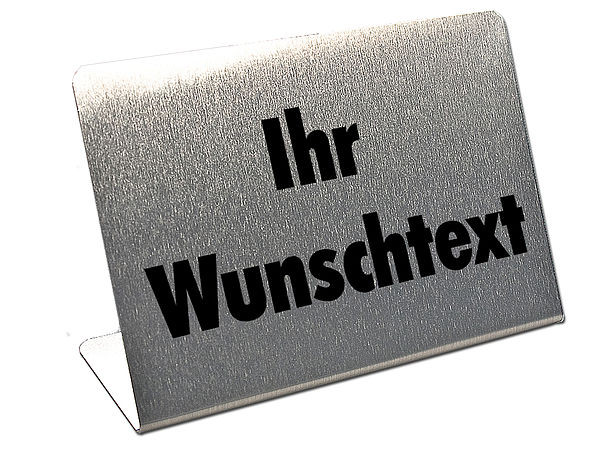 Tischaufsteller mit Text aus Metall 1 Stück