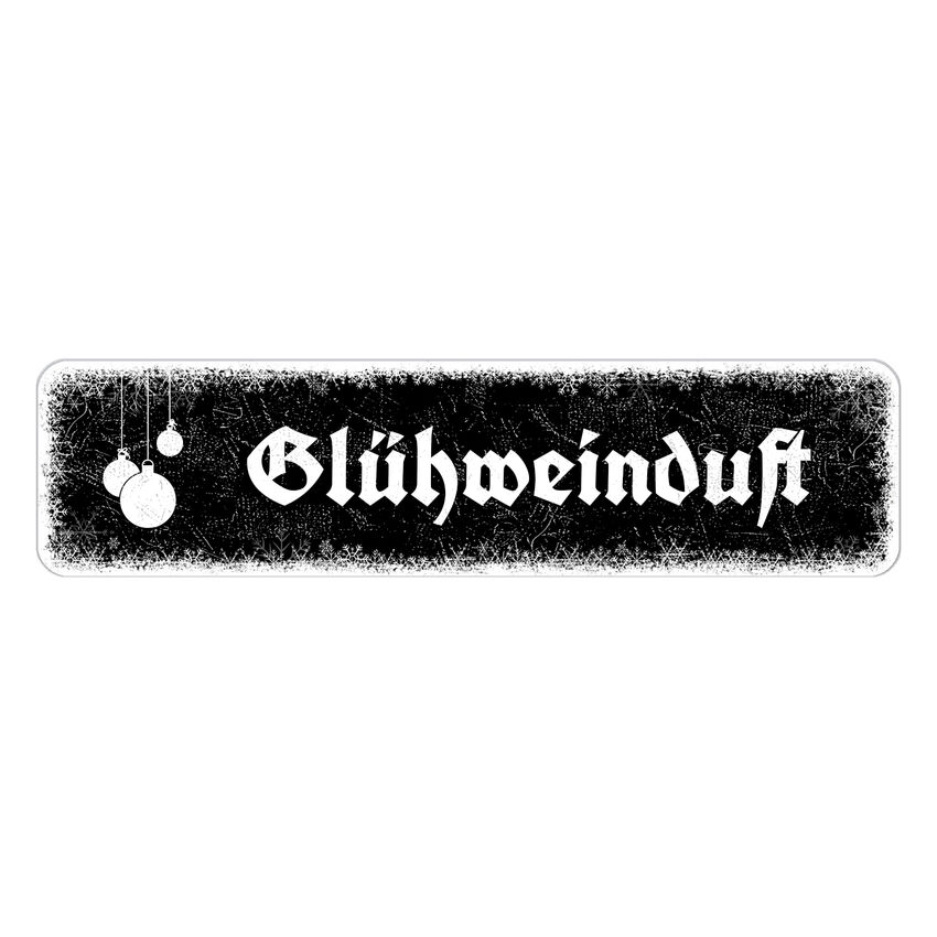 Winterdekoschild mit eigenem Wunschtext 150 x 35 mm schwarz