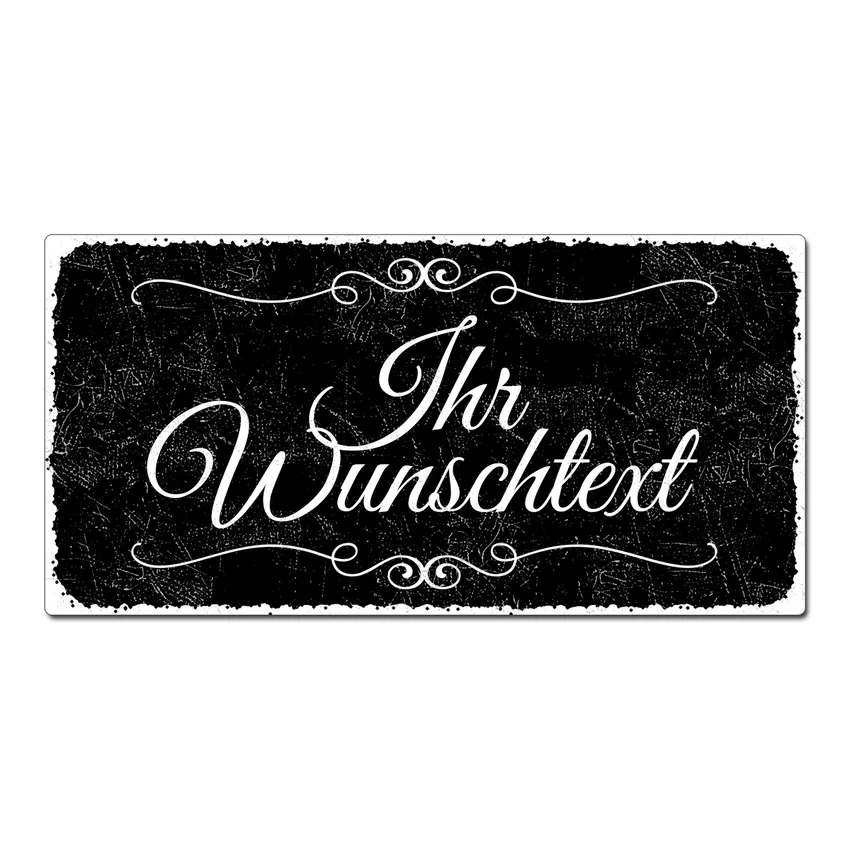 Black Vintage - Blechschild selbst gestalten 20 x 10 cm