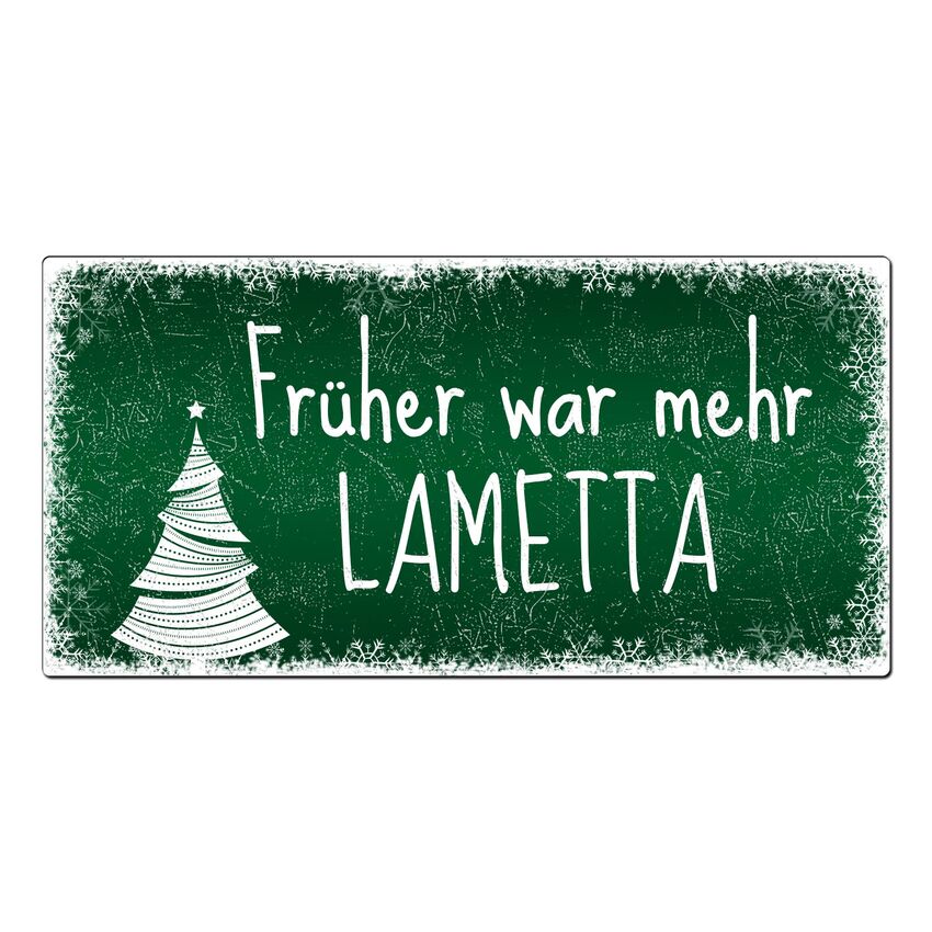 Selbstgestaltetes Blechschild Winterdeko Schneeflckchen 200 x 100 mm grn