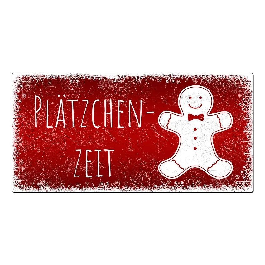 Proverdi GmbH Weihnachtliches Schild Mit Individuellem Wunschtext - Farbe Rot - Format 20 X 10 Cm