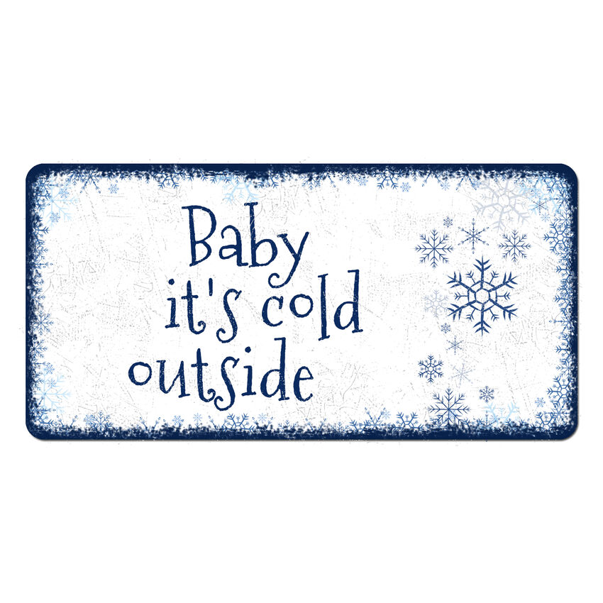 Weihnachtsdeko Schneeflckchen - Blechschild zum Selbstgestalten 200 x 100 mm blau