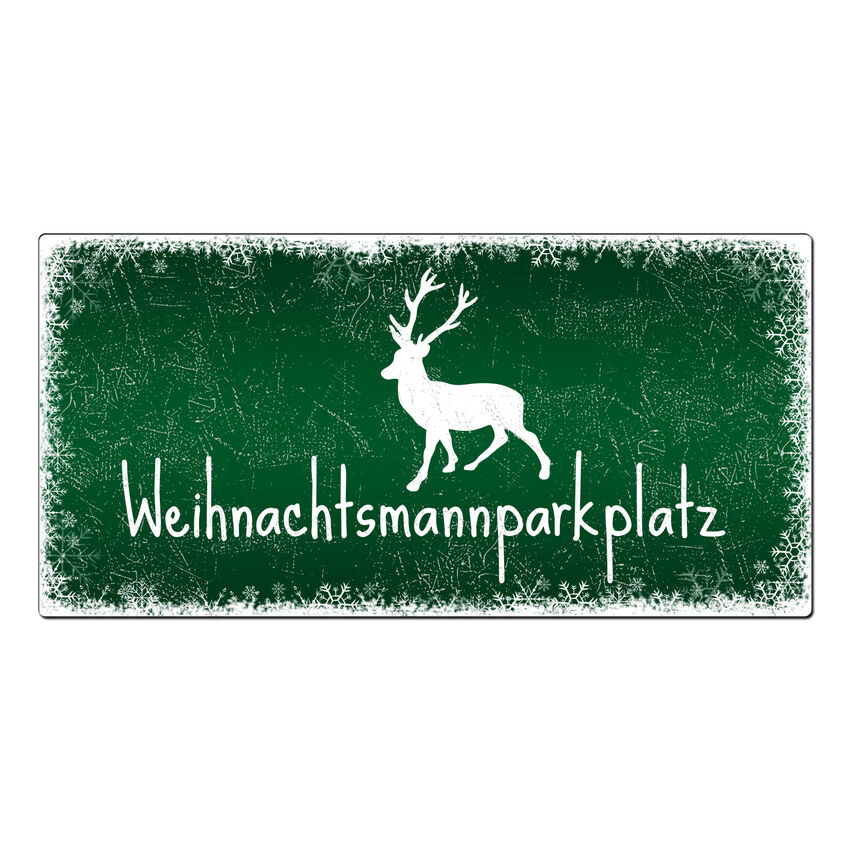 Winterdeko Schneeflöckchen - Schild mit Wunschtext - 300 x 150 mm grün
