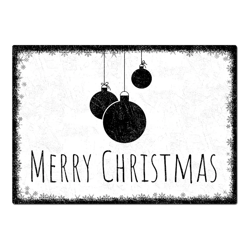 Weihnachtsdeko Schild mit individuellem Wunschtext - Farbe weiß - Format A4