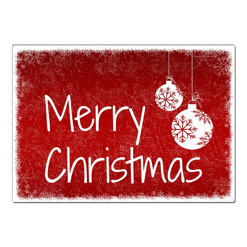 Weihnachtliches Schild mit individuellem Wunschtext - Farbe rot - Format A4 (29,7 x 21 cm)
