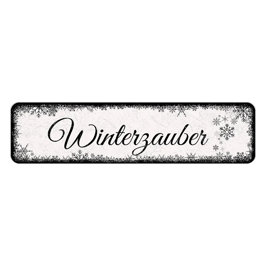 Proverdi GmbH Schild Schneeflöckchen Mit Wunschtext - Farbe Weiß - Format 30 X 7, 5 Cm