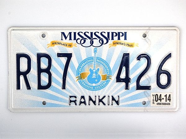 US Nummernschild Mississippi - Birthplace of Americas Music - original