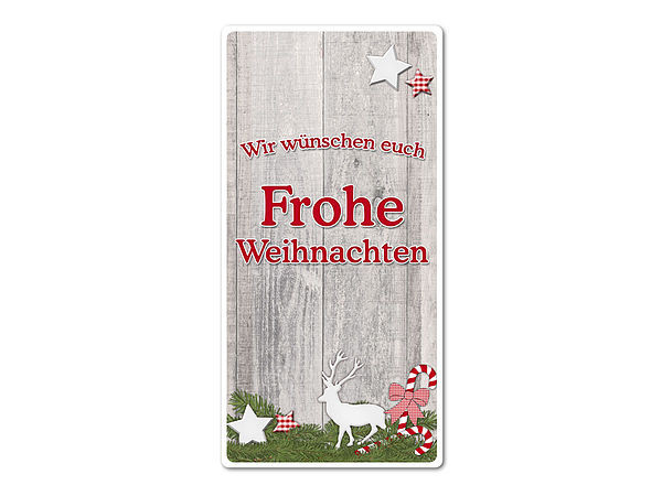 Httentraum Dekoschild Frohe Weihnachten oder mit Wunschtext - 100 x 200 mm